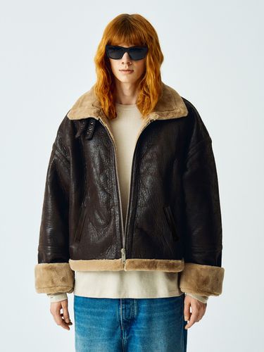 Cropped Coated Shearling Jacket - V2 - Modalova