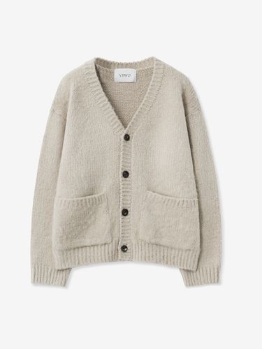 Wool Brushed Box Cardigan - Beige - V2 - Modalova