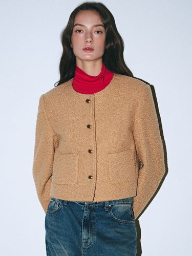 Minimal Classic Tweed Jacket_Beige - NICK&NICOLE - Modalova