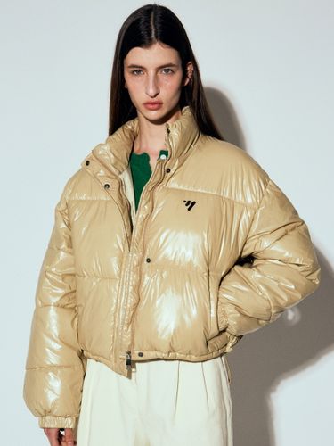 NN Puffer Glossy Short Padded Jacket_Beige - NICK&NICOLE - Modalova