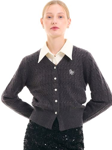 GNRL Wool V-Neck Cable Cardigan - GENERAL IDEA - Modalova