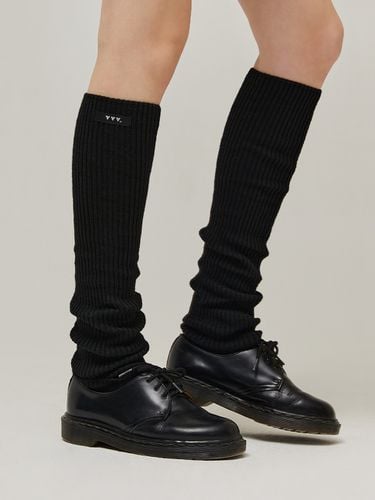 Wool Ribbed Leg Warmer_Black - VVV - Modalova