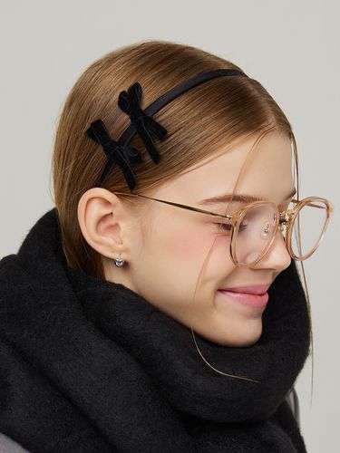 Velvet Mini Ribbon Hairband_Black - VVV - Modalova