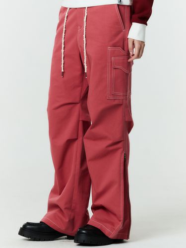 Side Zip Boot Cut Cargo Pant - Pink - COQUET - Modalova