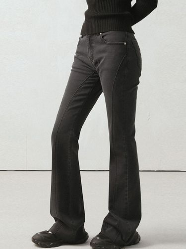 Thin Boots-Cut Pants (Dark Grey) - AVANDRESS - Modalova