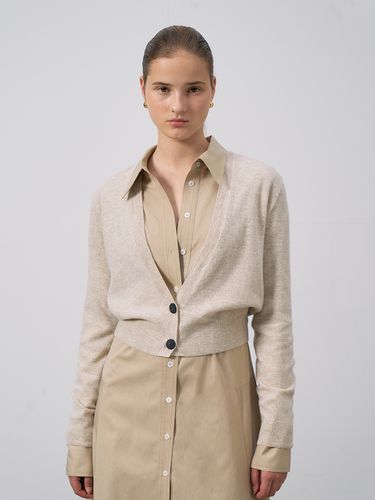 Cashmere V-neck Cropped Cardigan - RENEJ - Modalova