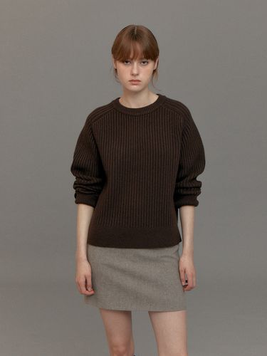 Cashmere Ribbed Basic Knit_Brown - Lemme - Modalova