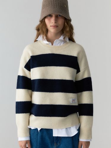 Bold Stripe Color Knit - Navy - DEPOUND - Modalova