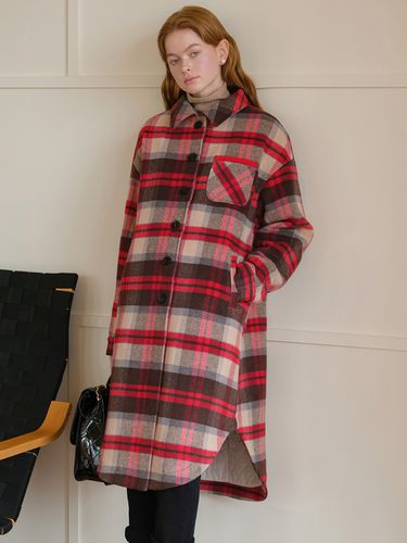 Maillard Plaid Wool Coat - Cest Moidew - Modalova