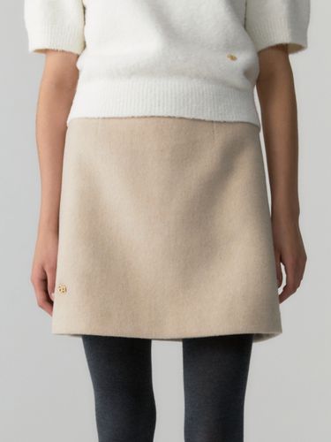 Wool Mini Skirt - Light Beige - DEPOUND - Modalova