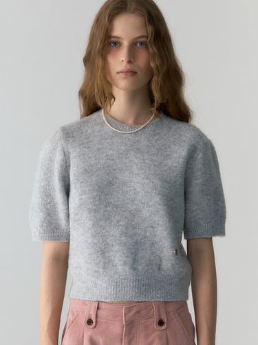 Wool Boucle Puff Sleeve Knit - DEPOUND - Modalova