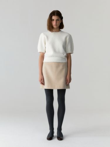 Wool Boucle Puff Sleeve Knit - DEPOUND - Modalova