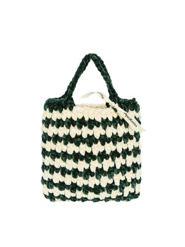 Houndstooth Check Velvet Tote Bag_Deep Green - MystiKotita - Modalova