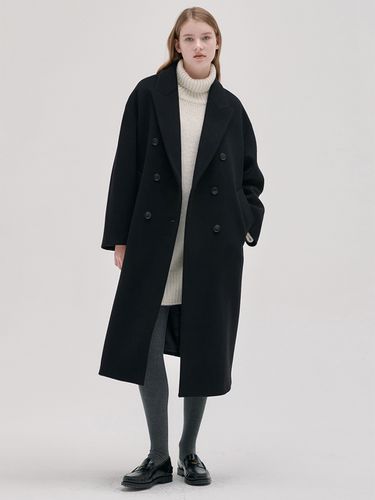 Peaked Lapel Cocoon Coat_Black - NILBY P - Modalova