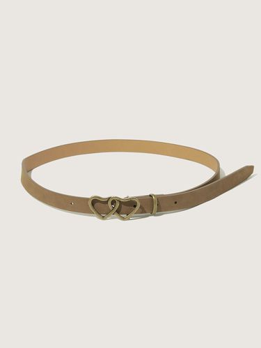 Nubuck Double Heart Belt_Brown - PLAC - Modalova