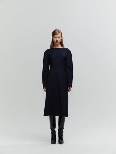 Deep Back Wool Midi Dress () - L’H.A.S - Modalova