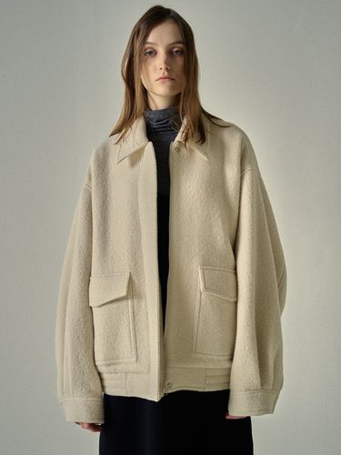 Overfit Alpaca Blouson Jacket - FACADE PATTERN - Modalova