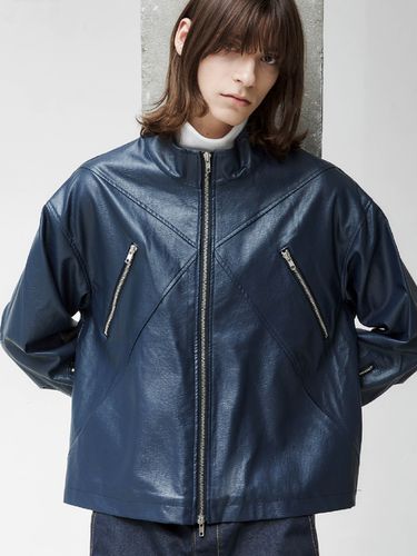 Double Zipper Vegan Leather Rider Jacket _ - Trip LE Sens - Modalova