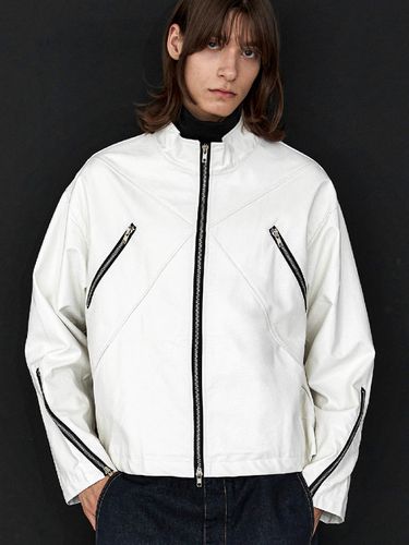 Double Zipper Vegan Leather Rider Jacket _ - Trip LE Sens - Modalova