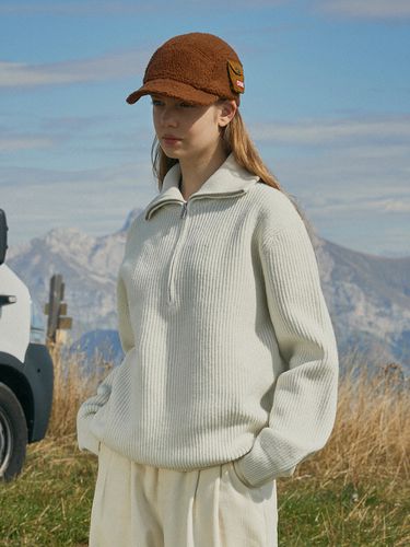 Oversized Half Zip-Up Ribbed Sweater _ 5 Colors - Fluke - Modalova