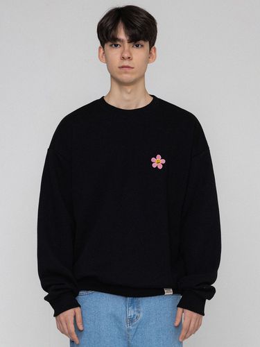 Pink Flower Dot Embroidery Sweatshirt - GRAVER - Modalova