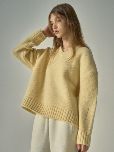 Mohair V-neck Sweater - FACADE PATTERN - Modalova