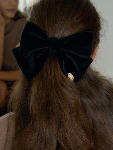 T Feminine Ribbon Barrette_Velvet Black - ANEDIT - Modalova