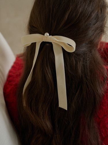 T Pearl Velvet Ribbon Hairtie - ANEDIT - Modalova