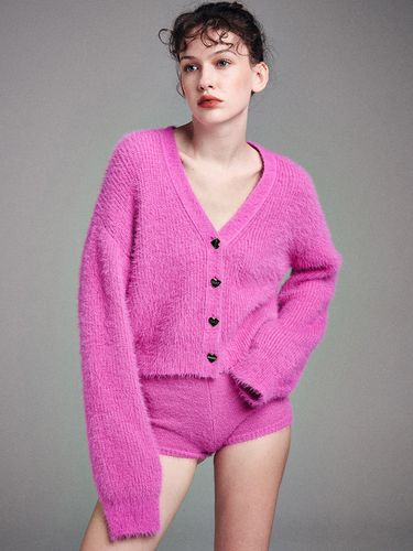 V-neck Fluffy Cardigan - MARDI MERCREDI - Modalova