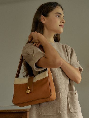 T Lock Shearling Mustang Bag_Tan - ANEDIT - Modalova