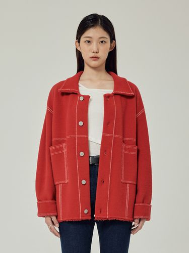 Relaxed Fit Stitch Cardigan - Red - Wrangler - Modalova