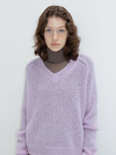 V-neck Mohair Knit - Purple - RRACE - Modalova