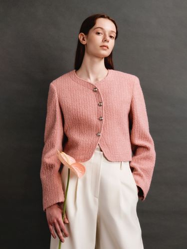 Neck Cropped Jacket (Pink) - AVA MOLLI - Modalova