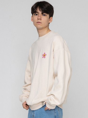 Pink Flower Dot Embroidery Sweatshirt - GRAVER - Modalova