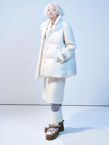 Oversized Down Vest - White - MARDI MERCREDI - Modalova