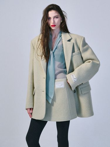 Alpaca Oversized Single Jacket - MARDI MERCREDI - Modalova