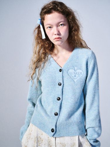 V-neck Spade Cardigan - Mint - MARDI MERCREDI - Modalova