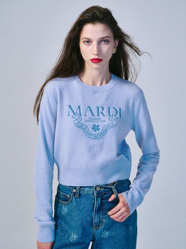 Cashmere Crew Neck Cropped Alumni Knit - MARDI MERCREDI - Modalova