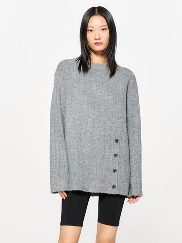 Wool-Blend Button Point Boat Neck Pullover _ - GENERAL IDEA - Modalova