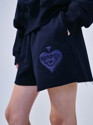 Satin Spade Sweat Shorts - Navy - MARDI MERCREDI - Modalova