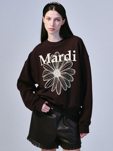 Flower Sweatshirt - Brown Cream - MARDI MERCREDI - Modalova