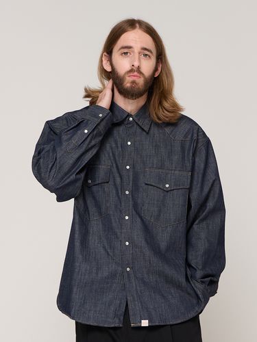 Button Point Denim Shirt - Blue - CARGOBROS - Modalova