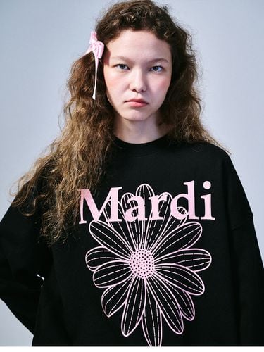 Flower Sweatshirt - Black Pink - MARDI MERCREDI - Modalova