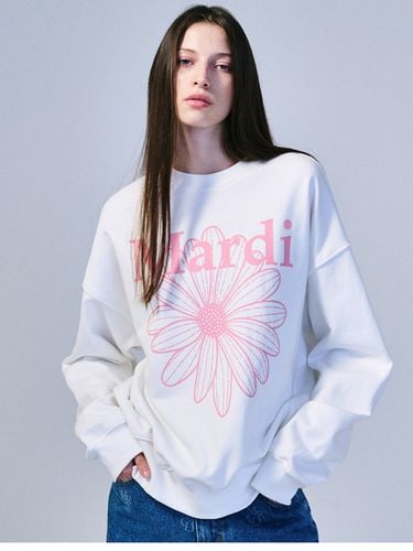 Flower Sweatshirt - White Pink - MARDI MERCREDI - Modalova