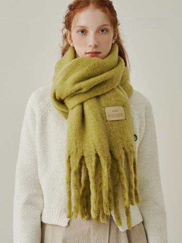 Simple Patch Wool Long Scarf - ADAUL - Modalova