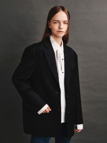 Oversized Two-button Jacket (Black) - AVA MOLLI - Modalova