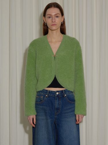 Mohair Hook Cardigan_Green - Enor - Modalova