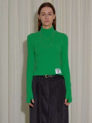 Cotton Ribbed Long Sleeve Knit_Green - Enor - Modalova