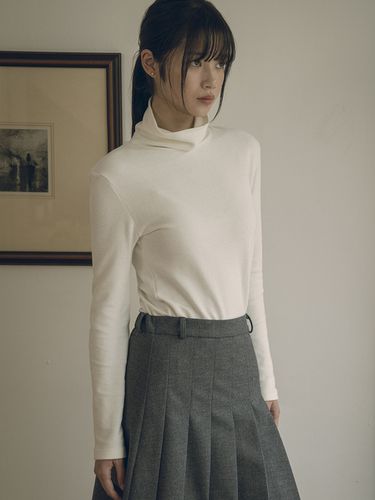 Terry slim turtleneck_White - vanone atelier - Modalova