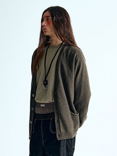 Oversized Alpaca Cardigan_Khaki - 86d - Modalova